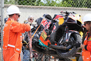 Unrühmliches Ende: Die KTM RC16 von Pedro Acosta