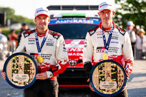 Die Sieger des siebten WM-Laufs in Japan: Elfyn Evans und Scott Martin