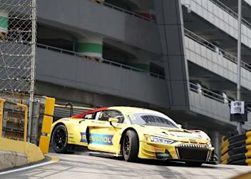 Ein Audi R8 LMS von Phoenix Racing beim FIA GT World Cup 2019 in Macau