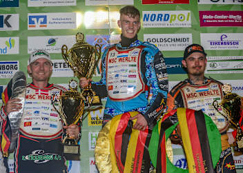 Dave Meijerink (Mitte) siegte vor Kenneth Kruse Hansen (l.) und Romano Hummel (r.)