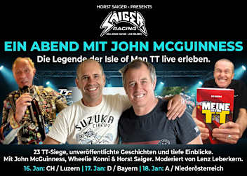 Ein Abend mit Saiger, McGuinness, „Wheelie Konnie“ und Lenz Leberkern