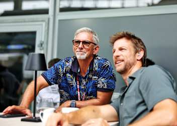 Neuer und alter Williams-Botschafter: Damon Hill (l.) mit Jenson Button