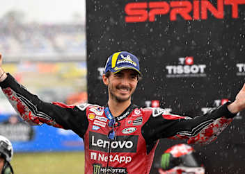 Unverhofft: Bagnaia jubelte nach dem Jerez-Sprint als Zweiter