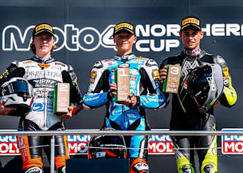 Moto4 am Sachsenring: Urlaß, Siegert und Wenzel (v.li.)