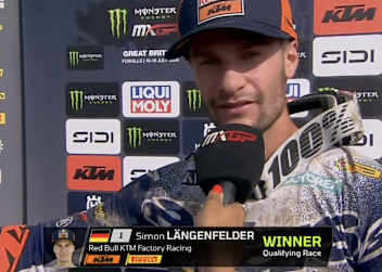 Simon Längenfelder gewann das MX2 Qualifikationsrennen in Foxhill