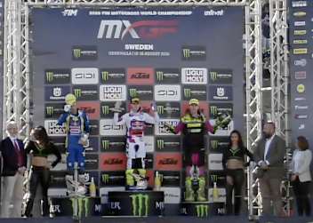 Das MX2-Podium in Uddevalla