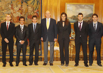 König Juan Carlos und die drei Weltmeister