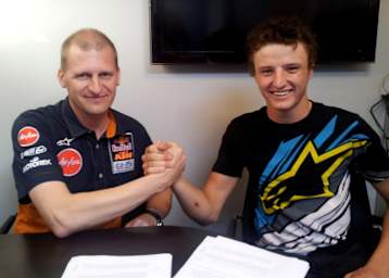 Teamchef Aki Ajo und Neuzugang Jack Miller