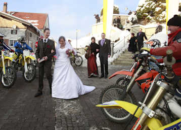 Das Brautpaar wurde gebührend empfangen