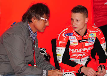Aragón-GP 2012: Harald Eckl mit GP-Rookie Luca Amato