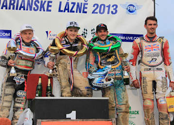 Das Podium in Marienbad: Josef Franc, Erik Riss, Theo di Palma, Andrew Appleton (v.l.)