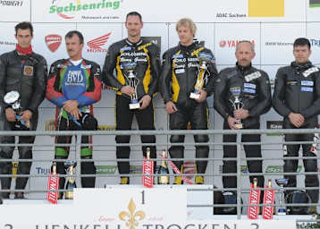 Das IDM Sidecar-Podium am Sachsenring