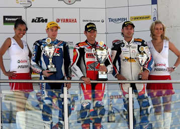 Podium Lauf 1 - Rizmayer, Muggeridge und Venemann (v.l.)