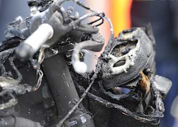 Balasz Nemeths Bike hat nur noch Schrottwert