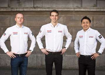 Olivier Pla, Harry Tincknell, Tsugio Matsuda (v.l.)