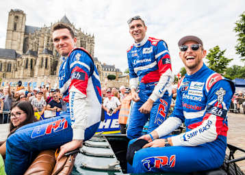 Starkes Trio: (v. li.) Mikhail Aleshin, Vitaly Petrov und Jenson Button