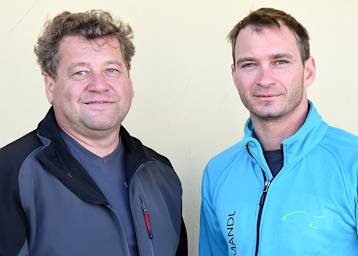 Peter Kimeswenger und sein Beifahrer Markus Billich (vlnr.)