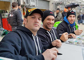 Vizziello, Saiger und Savary (vlnr.) müssen in Suzuka für Bolliger ran