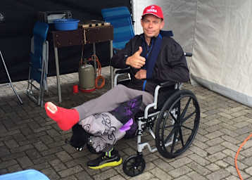 Arjen Portijk muss die IDM-Rennen im Rollstuhl verfolgen