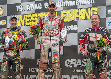Andrew Appleton (Mitte) gewann in Lüdinghausen vor Martin Malek (l.) und Paul Hurry (r.)