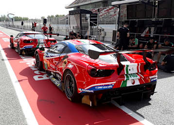 Die beiden Ferrari 488 GTE Evo aus der Pro-Klasse der FIA WEC