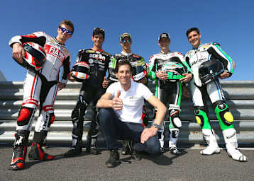 Ruben Xaus (mitte) mit den aktuellen Superbike-Piloten aus Spanien