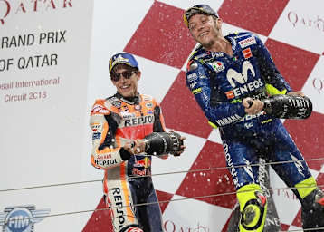 Stammgäste auf dem MotoGP-Podium: Marc Márquez und Valentino Rossi