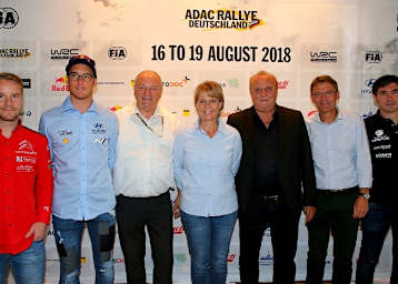 Mads Østberg, Thierry Neuville, Friedhelm Kissel, Jutta Kleinschmidt, Klaus Bouillon, Peter Klär, Marijan Griebel (f.l.t.r.)