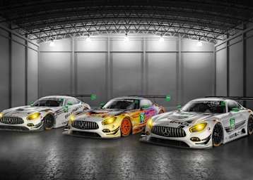 So sehen sie aus: Die neuen drei Mercedes-AMG GT3 für die IMSA