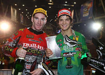 Grosse Sieger am Samstagabend: Gregory Aranda (SX1) und Dominique Thury (SX2)