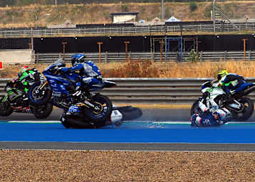 Kurz nach dem Start des Supersport-Rennens kam es zu dem Zwischenfall