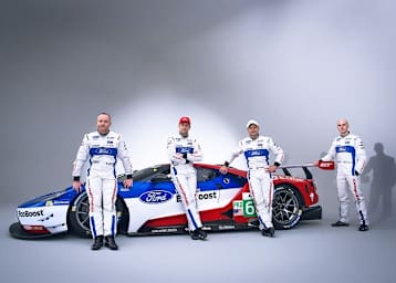 Die vier Ford-Fahrer: (v.li.) Oliver Pla, Stefan Mücke, Andy Priaulx und Marino Franchitti
