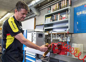 Frank Schroyen ist Suzuki-Chefmechaniker