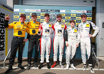 Die fünf Titelaspiranten zusammen mit van Lagens Teamkollegen Christian Engelhart