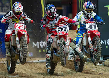Start frei: Will Hahn (23), Justin Barcia (51) und Trey Canard (41)