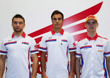 Das HRC-MXGP-Aufgebot für 2016: Evgeny Bobryshev, Gautier Paulin und Tim Gajser (v.l.n.r.)