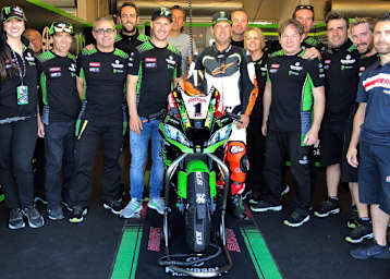 Die Kawasaki-Crew mit Jonathan Rea und Jeremy McGrath