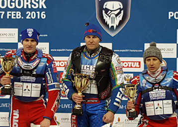 Die Top-3 am Samstag: Koltakov, Krasnikov und Khomitsevich (v.l.)