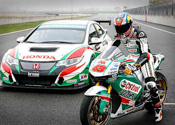 WTTC-Honda-Werksfahrer Tiago Monteiro gegen MotoGP-Pilot Jack Miller 