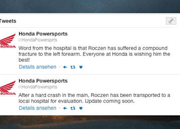 Nachrichten über den Zustand von Ken Roczen kamen von HRC aus dem Krankenhaus