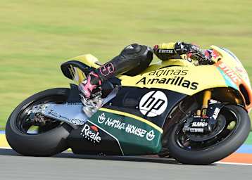 Moto2-Test in Valencia: Salom fuhr am Montag noch Öhlins (siehe Foto)