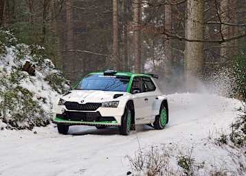 Oliver Solberg beim Test im Skoda Fabia R5 evo
