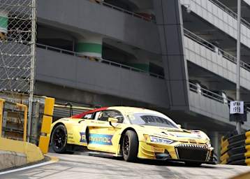 Ein Audi R8 LMS von Phoenix Racing beim FIA GT World Cup 2019 in Macau