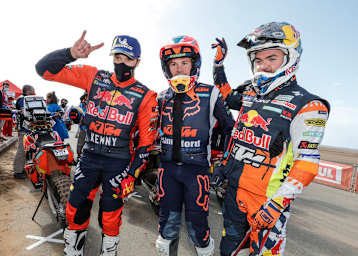 Für KTM im Ziel in Jeddah: Sunderland, Sanders, Walkner