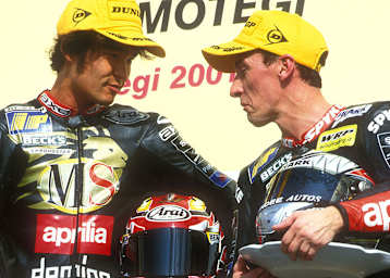 Die Aprilia-Asse Tetsuya Harada und Jeremy McWilliams