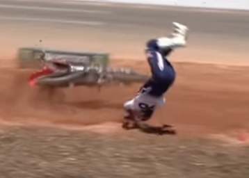 Hunter Lawrence stürzte während des Pressetages in Atlanta