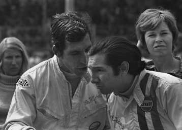 Vic Elford (li.) gemeinsam mit Pedro Rodriguez beim 1000K-Rennen in Monza 1970