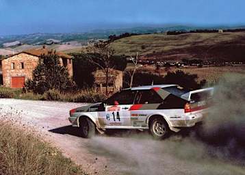 Michèle Mouton bei ihrem Sieg 1981 in Italien