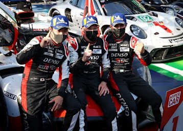 Gewinner der 6h von Monza: (v.li.) Kamui Kobayashi, Mike Conway und José María López