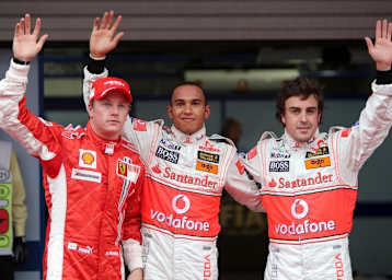 Kimi Räikkönen, Lewis Hamilton und Fernando Alonso 2007